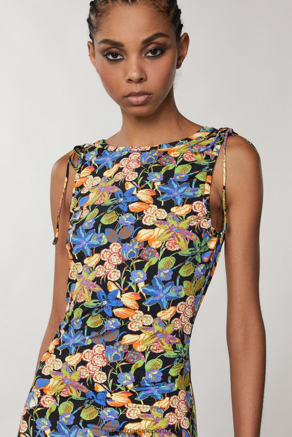 Patrizia Pepe mulheres vestido midi em jersey flor do metaverso vestuário TX086V693