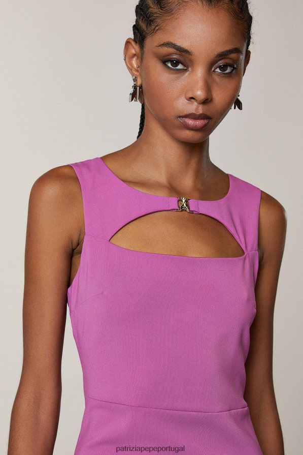 Patrizia Pepe mulheres vestido midi essencial orquídea roxa vestuário TX086V529