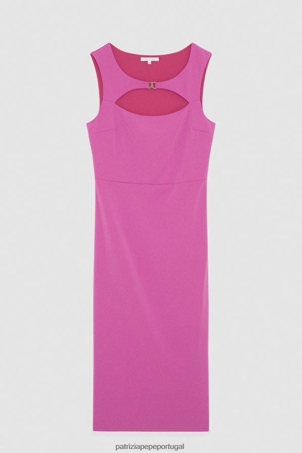 Patrizia Pepe mulheres vestido midi essencial orquídea roxa vestuário TX086V529