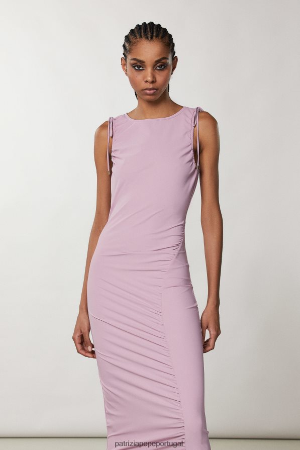 Patrizia Pepe mulheres vestido midi essencial violeta malva vestuário TX086V227