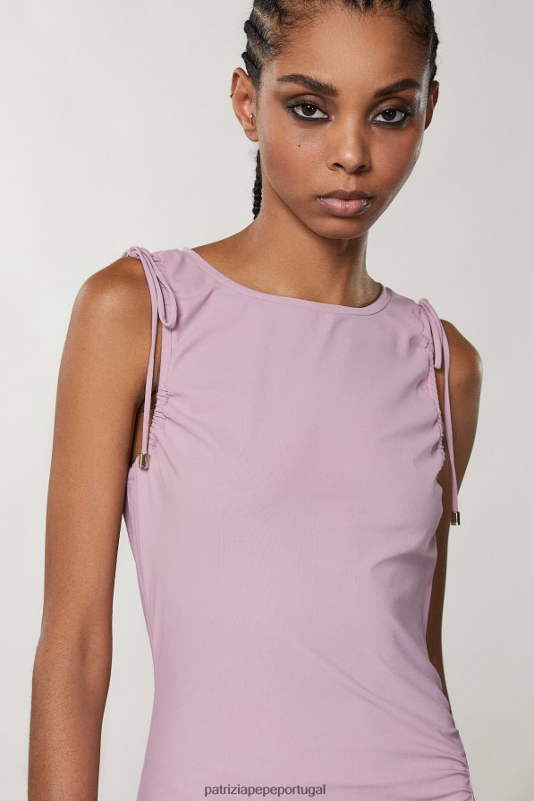 Patrizia Pepe mulheres vestido midi essencial violeta malva vestuário TX086V227