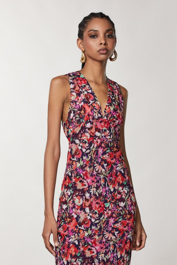 Patrizia Pepe mulheres vestido midi viscose flormarciana vestuário TX086V56