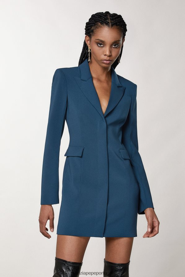 Patrizia Pepe mulheres jaqueta essencial de crepe azul gasolina vestuário TX086V137