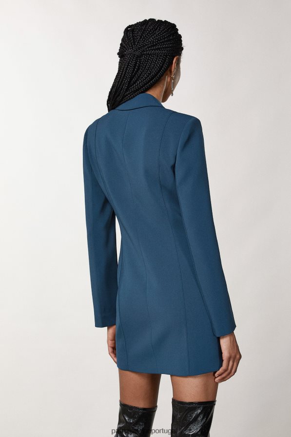 Patrizia Pepe mulheres jaqueta essencial de crepe azul gasolina vestuário TX086V137