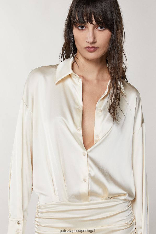 Patrizia Pepe mulheres mini vestido de cetim elástico martíni bege vestuário TX086V273