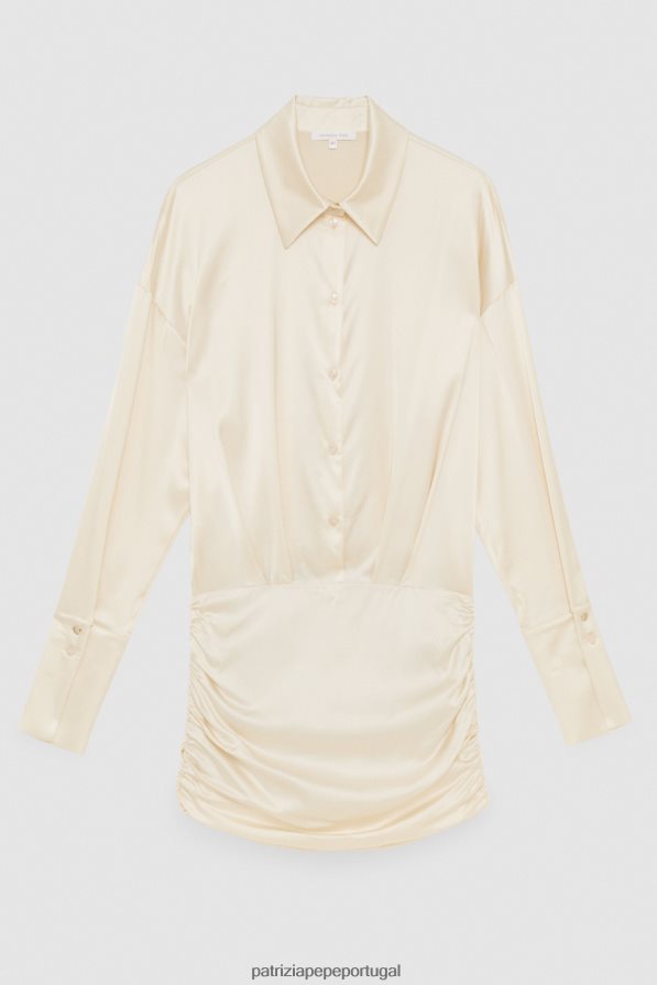 Patrizia Pepe mulheres mini vestido de cetim elástico martíni bege vestuário TX086V273