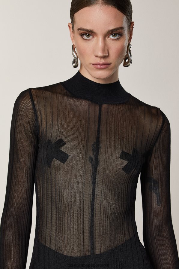 Patrizia Pepe mulheres minivestido com detalhe de penas Nero vestuário TX086V512