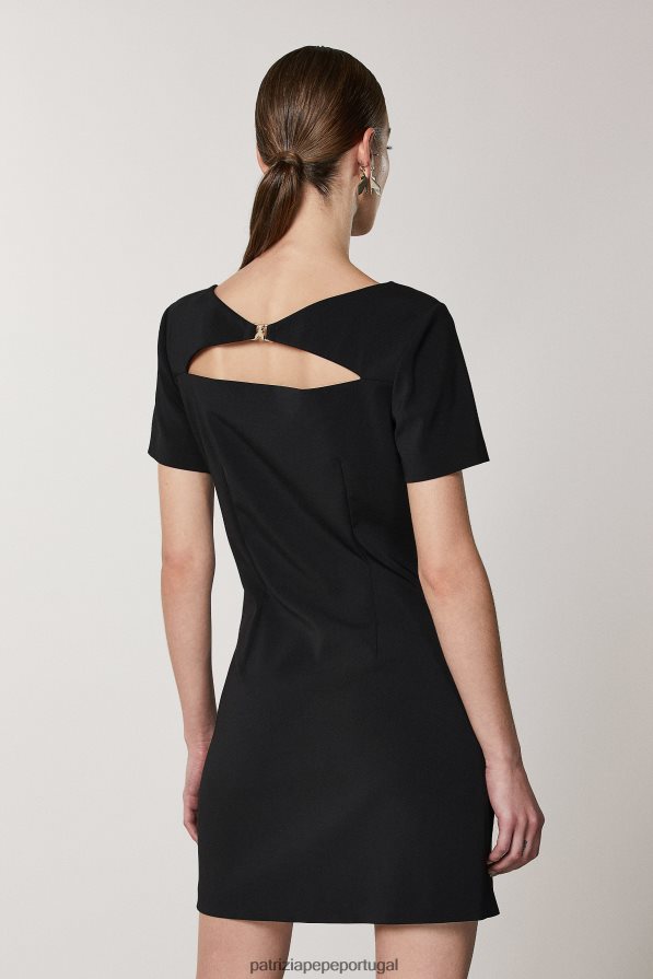 Patrizia Pepe mulheres minivestido de crepe essencial Nero vestuário TX086V558
