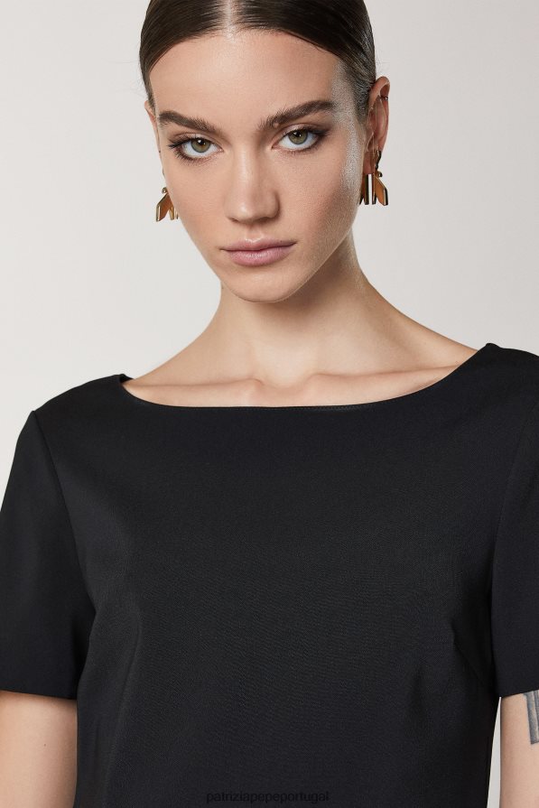 Patrizia Pepe mulheres minivestido de crepe essencial Nero vestuário TX086V558