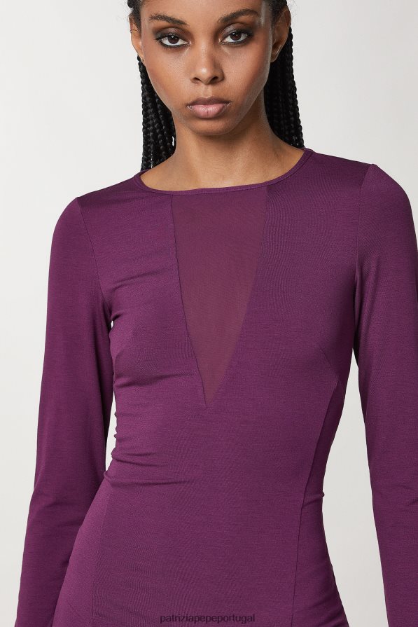 Patrizia Pepe mulheres minivestido de viscose roxo futurista vestuário TX086V35