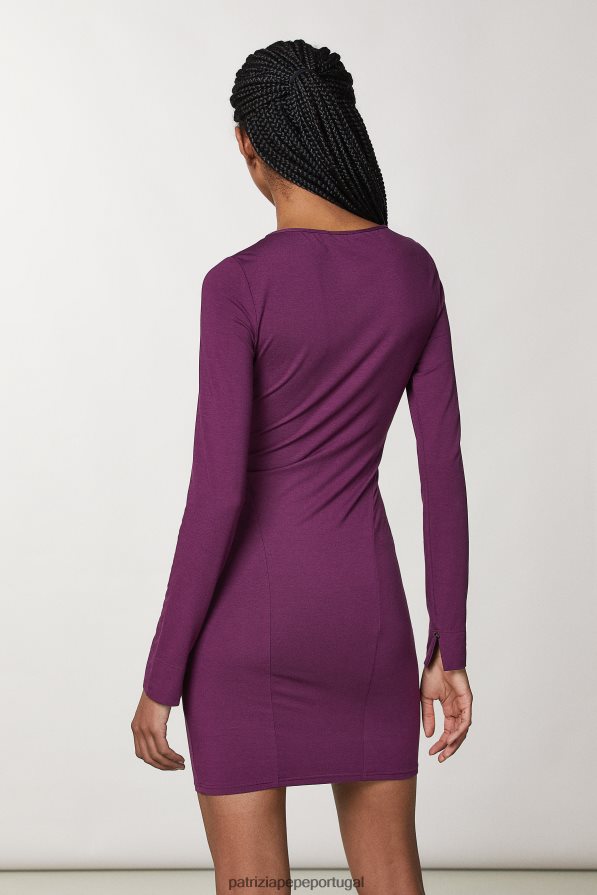 Patrizia Pepe mulheres minivestido de viscose roxo futurista vestuário TX086V35