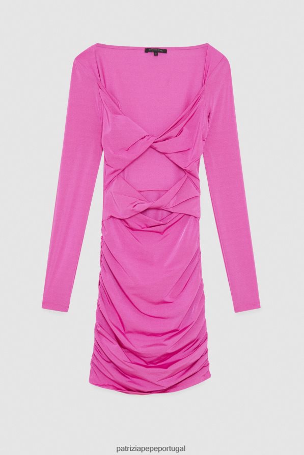 Patrizia Pepe mulheres minivestido elástico com detalhe de nó orquídea roxa vestuário TX086V521