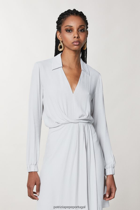 Patrizia Pepe mulheres minivestido em crepe cinza mineral vestuário TX086V64