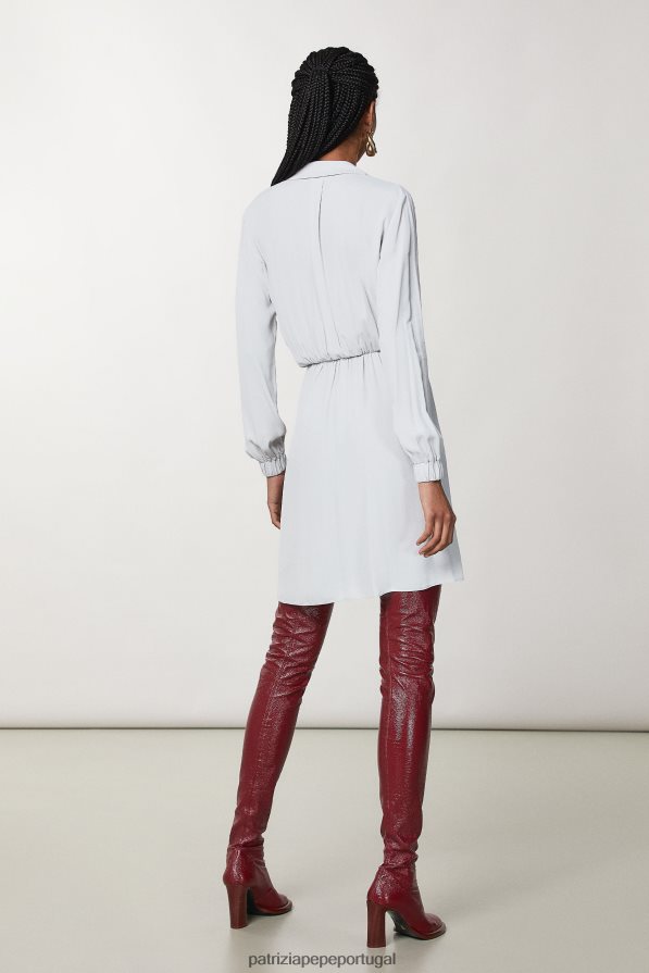 Patrizia Pepe mulheres minivestido em crepe cinza mineral vestuário TX086V64