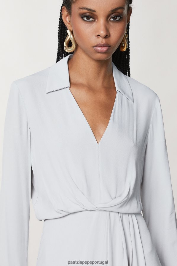 Patrizia Pepe mulheres minivestido em crepe cinza mineral vestuário TX086V64