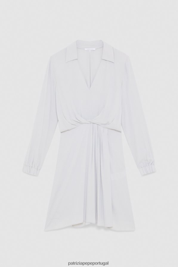 Patrizia Pepe mulheres minivestido em crepe cinza mineral vestuário TX086V64