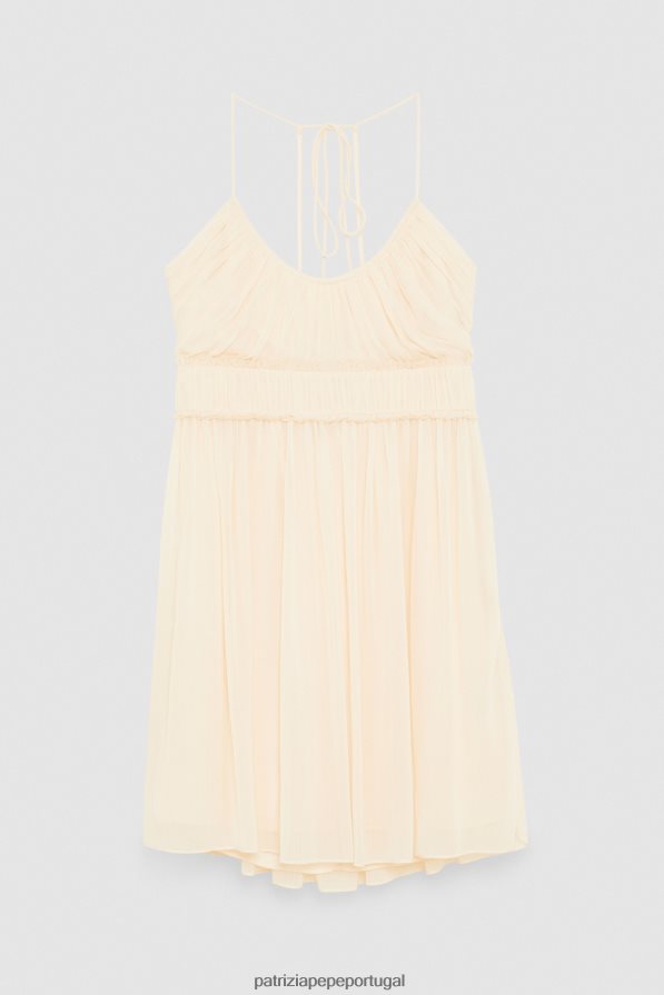 Patrizia Pepe mulheres minivestido plissado linho branco vestuário TX086V212