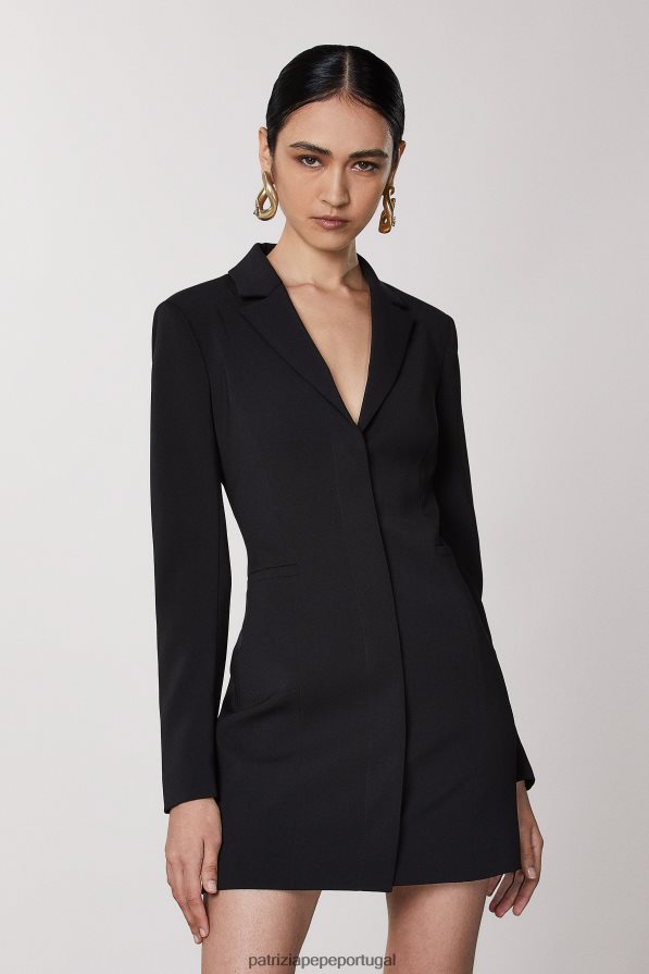 Patrizia Pepe mulheres vestido blazer essencial Nero vestuário TX086V436