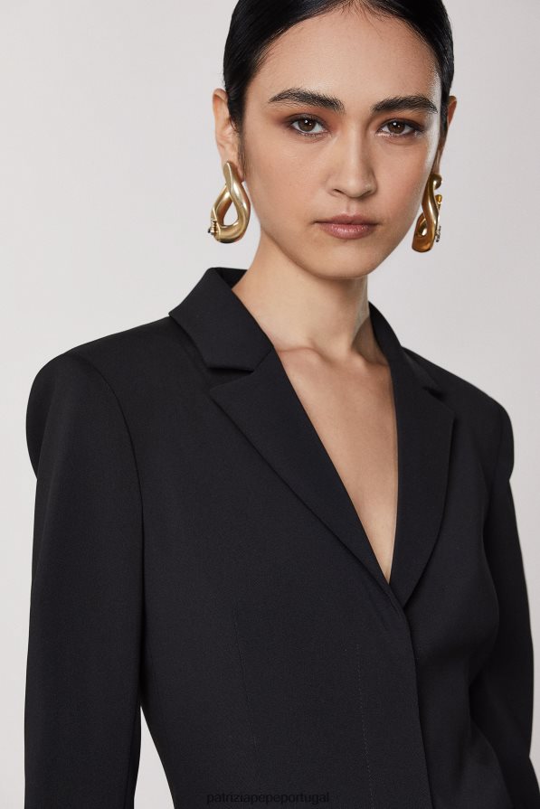 Patrizia Pepe mulheres vestido blazer essencial Nero vestuário TX086V436