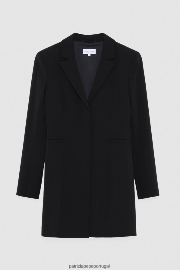 Patrizia Pepe mulheres vestido blazer essencial Nero vestuário TX086V436