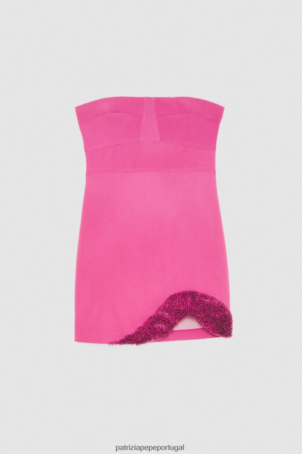 Patrizia Pepe mulheres vestido bordado à mão orquídea roxa clara vestuário TX086V522