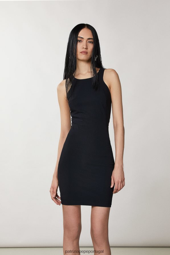 Patrizia Pepe mulheres vestido com bainha elástica Nero vestuário TX086V557