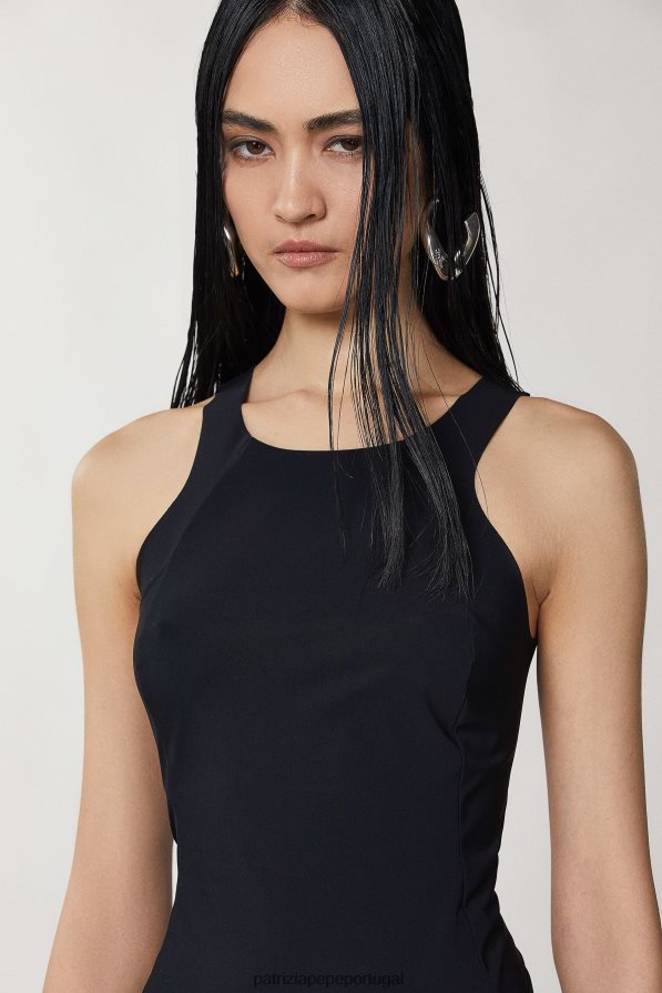 Patrizia Pepe mulheres vestido com bainha elástica Nero vestuário TX086V557