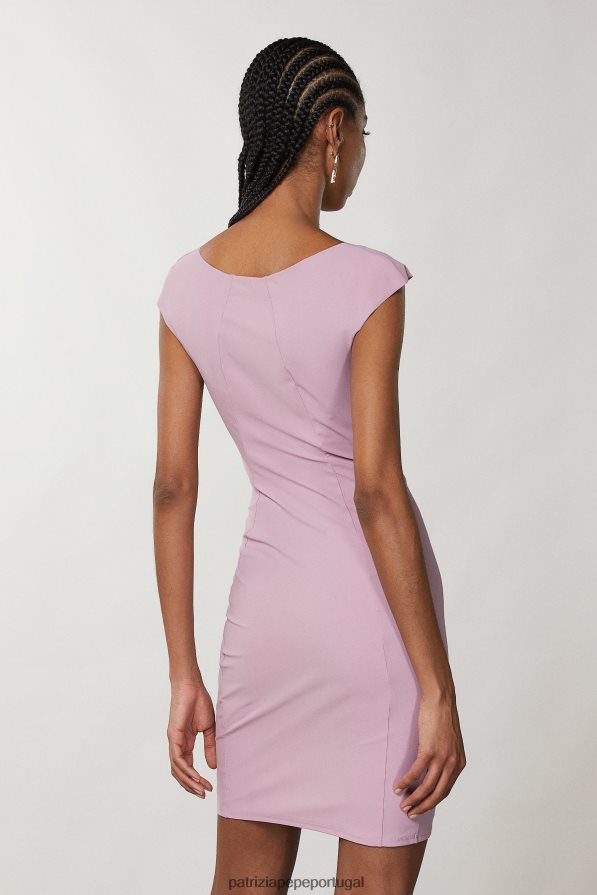 Patrizia Pepe mulheres vestido curto com bainha violeta malva vestuário TX086V691