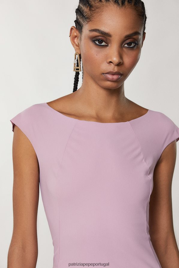 Patrizia Pepe mulheres vestido curto com bainha violeta malva vestuário TX086V691