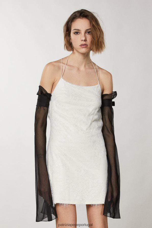 Patrizia Pepe mulheres vestido curto de renda renda prateada vestuário TX086V213