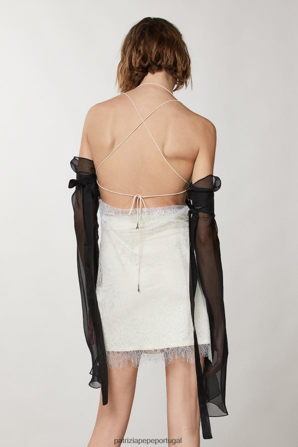 Patrizia Pepe mulheres vestido curto de renda renda prateada vestuário TX086V213