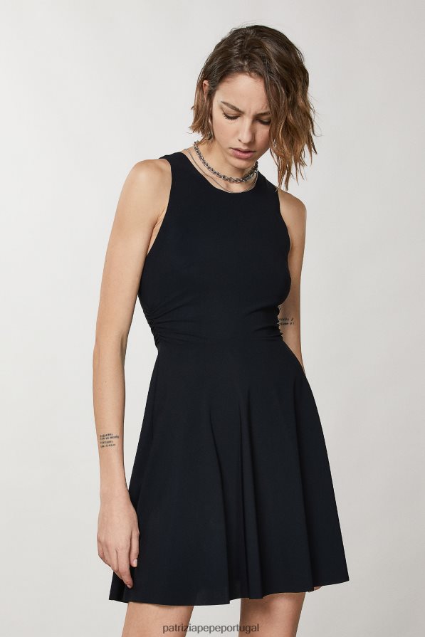 Patrizia Pepe mulheres vestido curto essencial Nero vestuário TX086V324