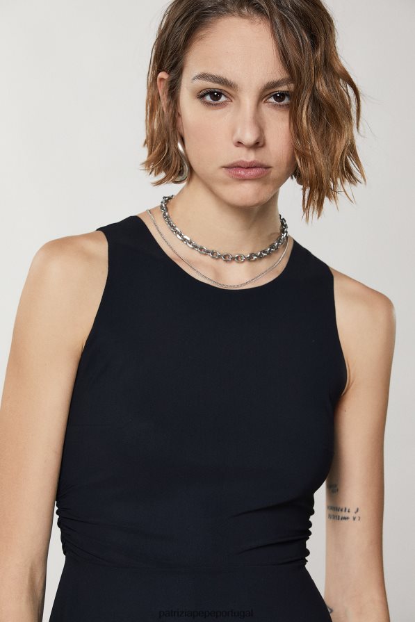 Patrizia Pepe mulheres vestido curto essencial Nero vestuário TX086V324