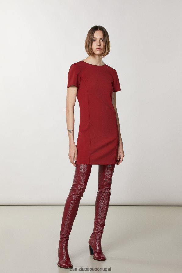 Patrizia Pepe mulheres vestido de crepe essencial vermelho marciano vestuário TX086V91