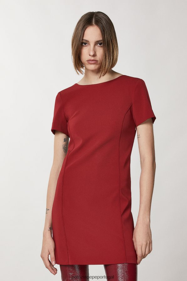 Patrizia Pepe mulheres vestido de crepe essencial vermelho marciano vestuário TX086V91