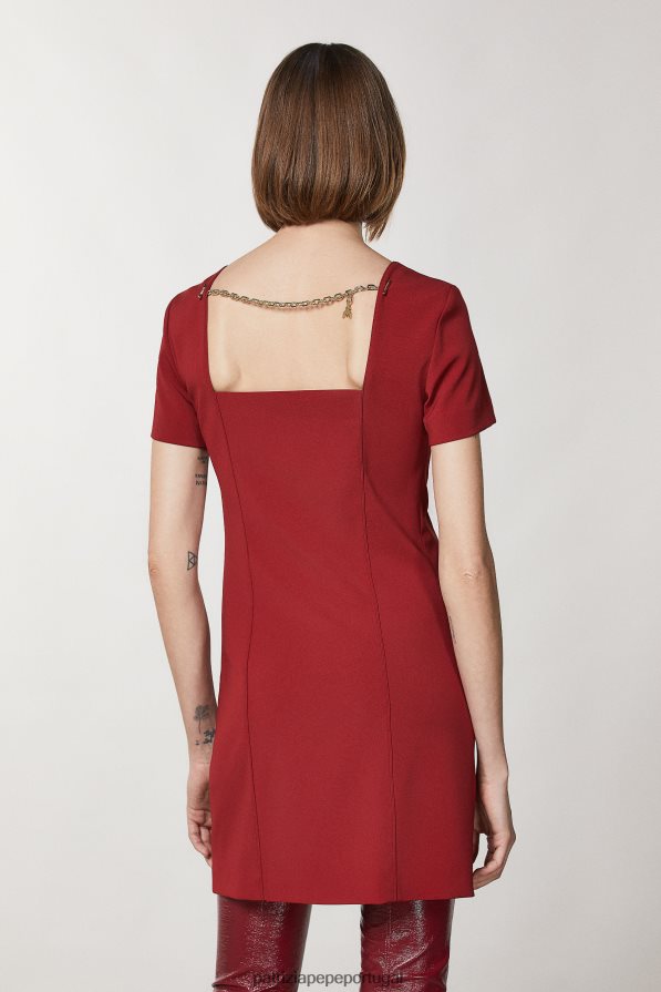 Patrizia Pepe mulheres vestido de crepe essencial vermelho marciano vestuário TX086V91