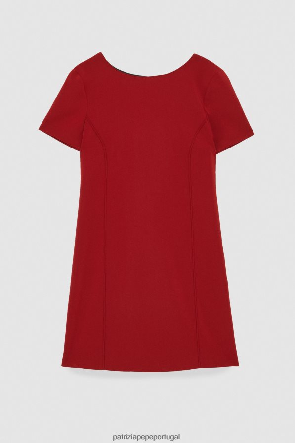 Patrizia Pepe mulheres vestido de crepe essencial vermelho marciano vestuário TX086V91