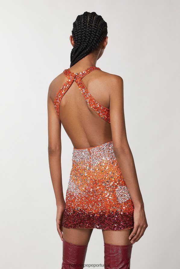 Patrizia Pepe mulheres vestido de tule bordado lantejoulas vermelhas marcianas vestuário TX086V77