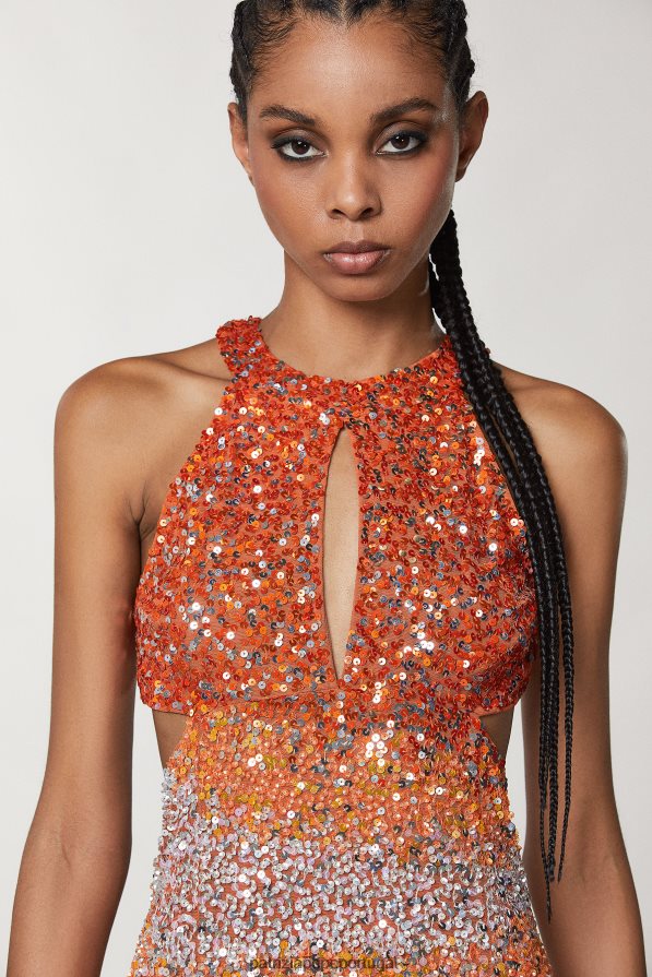 Patrizia Pepe mulheres vestido de tule bordado lantejoulas vermelhas marcianas vestuário TX086V77