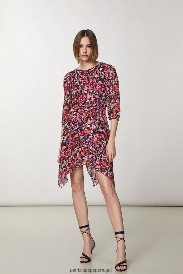 Patrizia Pepe mulheres vestido de viscose macio flormarciana vestuário TX086V57