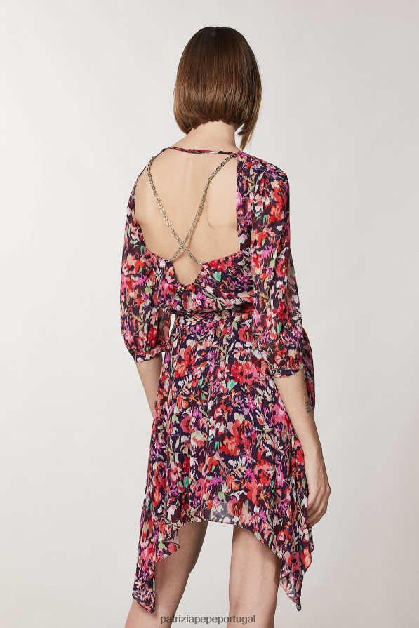 Patrizia Pepe mulheres vestido de viscose macio flormarciana vestuário TX086V57
