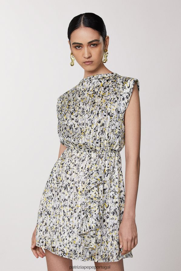 Patrizia Pepe mulheres vestido drapeado estampa camu abstrata vestuário TX086V617