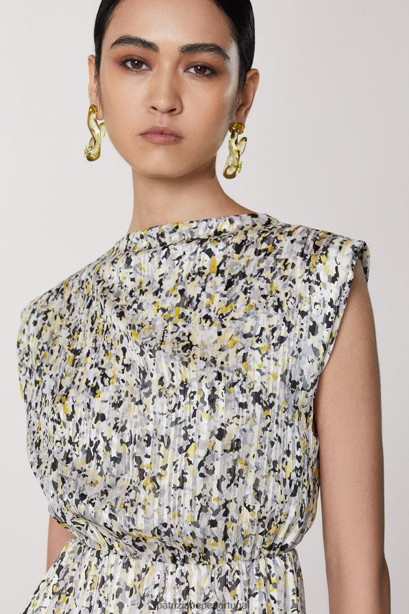 Patrizia Pepe mulheres vestido drapeado estampa camu abstrata vestuário TX086V617
