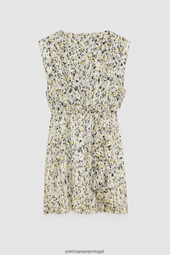 Patrizia Pepe mulheres vestido drapeado estampa camu abstrata vestuário TX086V617