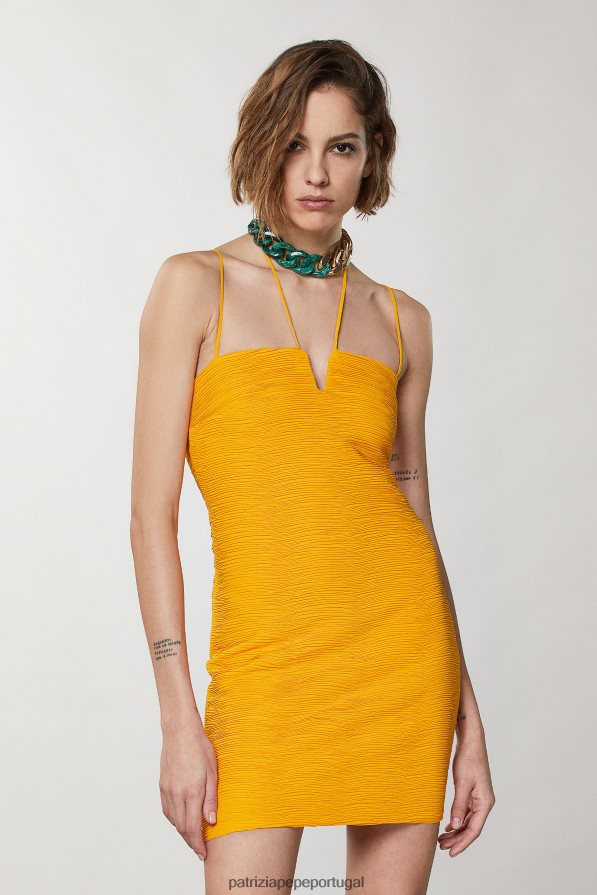 Patrizia Pepe mulheres vestido mini bainha georgette laranja suculenta vestuário TX086V314