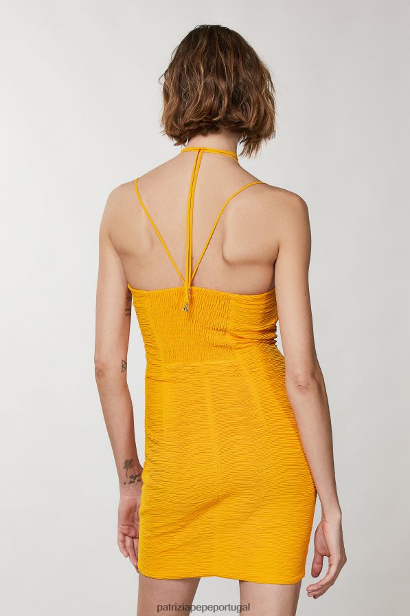 Patrizia Pepe mulheres vestido mini bainha georgette laranja suculenta vestuário TX086V314