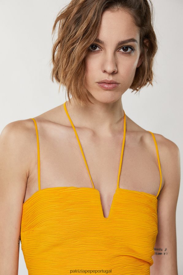 Patrizia Pepe mulheres vestido mini bainha georgette laranja suculenta vestuário TX086V314