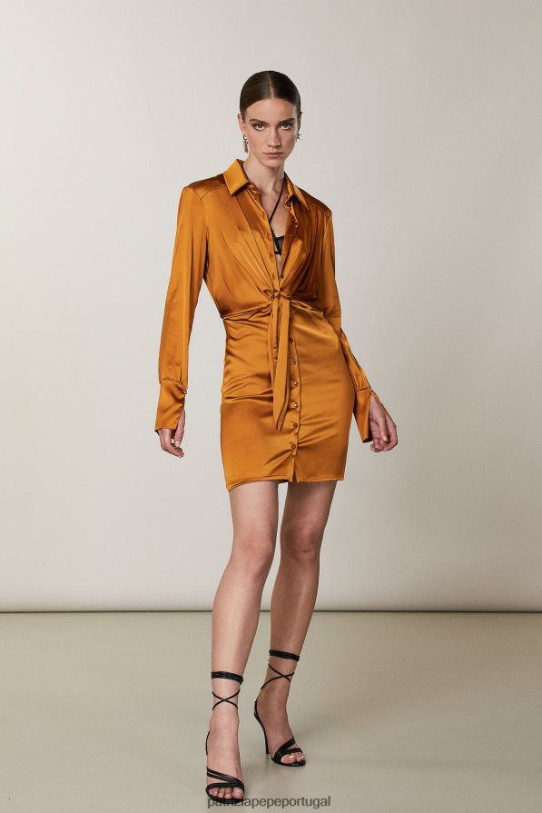 Patrizia Pepe mulheres vestido mini-camisa marrom picante vestuário TX086V539