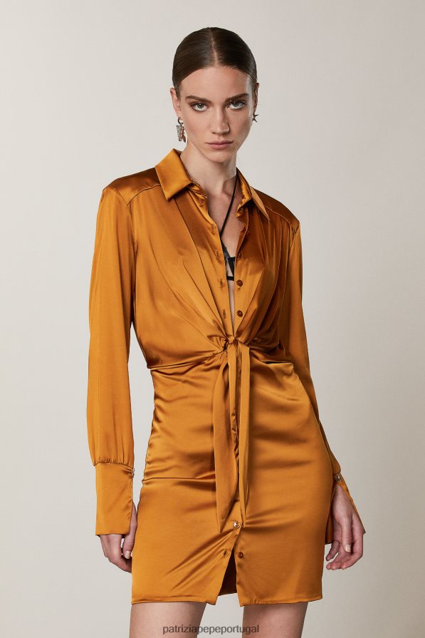 Patrizia Pepe mulheres vestido mini-camisa marrom picante vestuário TX086V539
