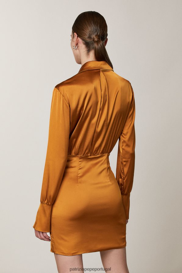 Patrizia Pepe mulheres vestido mini-camisa marrom picante vestuário TX086V539